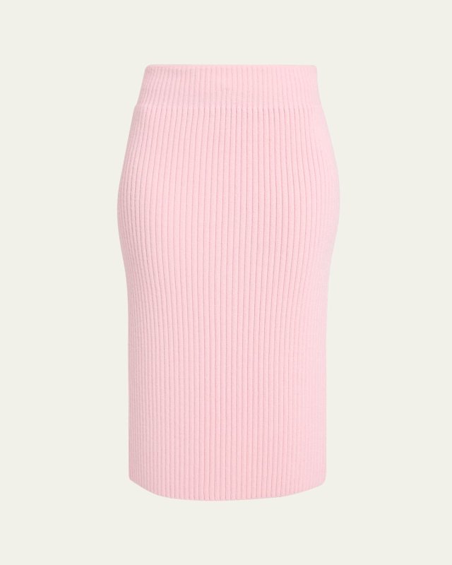 Ribbed Knit Midi Skirt